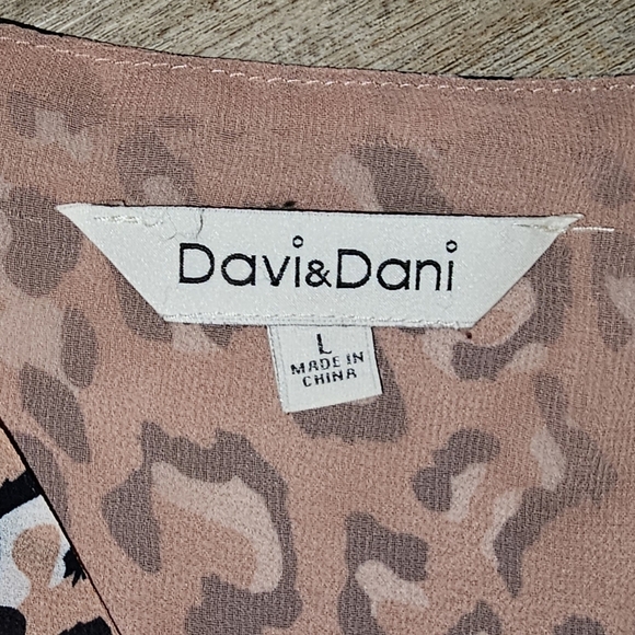 Davy n Dani Leopard Print Sleeveless Top Blouse Baby Doll Size Large - Picture 6 of 10